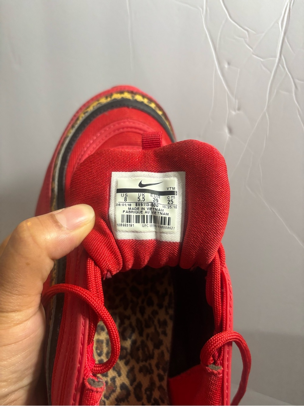 Nike Air Max 97 University Bright Red Woman's Size 8 Leopard
BV6113-600 - Picture 3 of 11